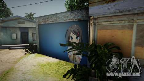 Grove Street Anime Girl Door Garage para GTA San Andreas