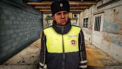 Empleado con uniforme de policía de tráfico en invierno para GTA San Andreas