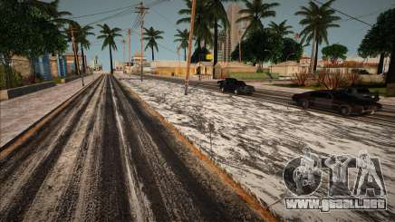 Texturas de carreteras invernales y ventisqueros en Las Venturas para GTA San Andreas