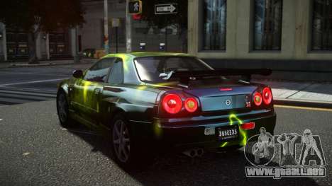 Nissan Skyline R34 Ralokshi S8 para GTA 4