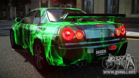 Nissan Skyline R34 Ralokshi S2 para GTA 4