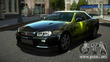 Nissan Skyline R34 Ralokshi S8 para GTA 4
