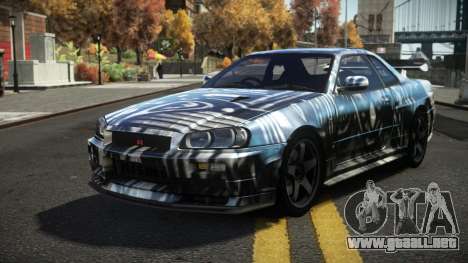 Nissan Skyline R34 Dezro S6 para GTA 4