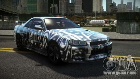 Nissan Skyline R34 Dezro S6 para GTA 4