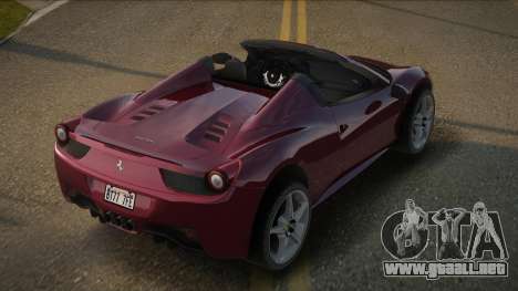 Ferrari 458 Spider V2.1 para GTA San Andreas
