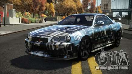 Nissan Skyline R34 Dezro S6 para GTA 4