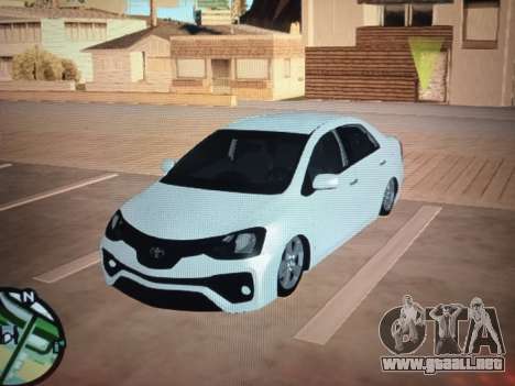 Toyota Etios Sedan (al piso) para GTA San Andreas