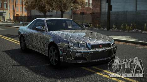 Nissan Skyline R34 Cusvar S8 para GTA 4