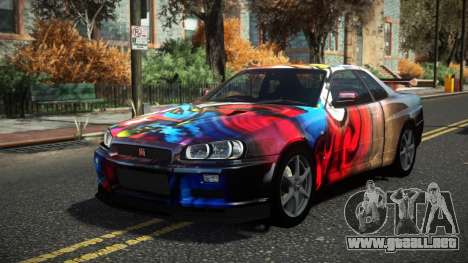 Nissan Skyline R34 Cusvar S10 para GTA 4