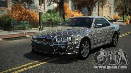 Nissan Skyline R34 Cusvar S8 para GTA 4