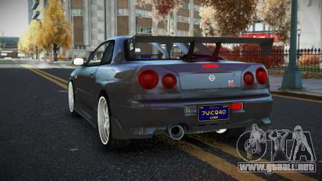 Nissan Skyline R34 Nepufifu para GTA 4
