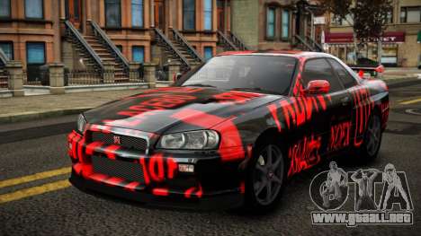 Nissan Skyline R34 Erxah S8 para GTA 4