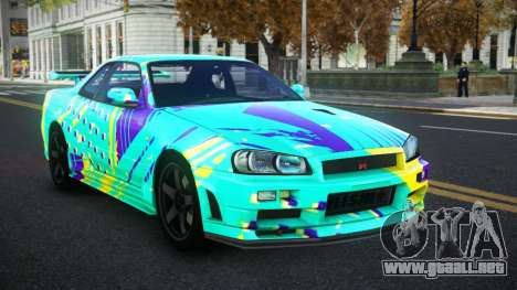 Nissan Skyline R34 Selyn S6 para GTA 4