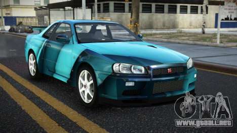 Nissan Skyline R34 Ganleen S3 para GTA 4