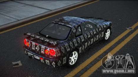 Nissan Skyline R34 Ganleen S6 para GTA 4