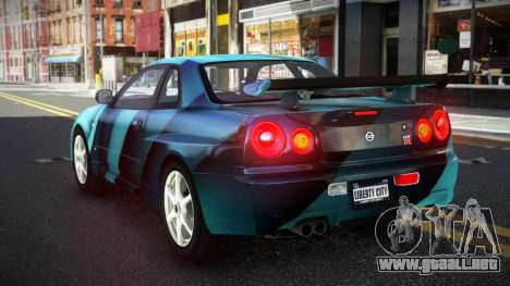 Nissan Skyline R34 Ganleen S3 para GTA 4