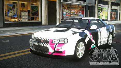 Nissan Skyline R34 Ganleen S10 para GTA 4