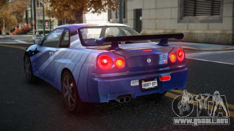 Nissan Skyline R34 Gaselly S6 para GTA 4