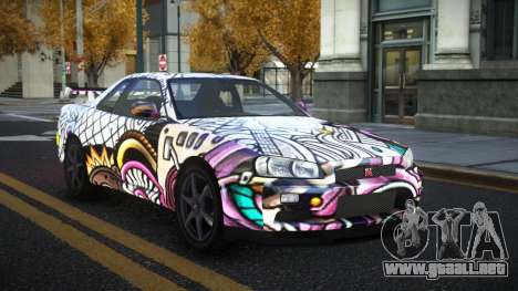 Nissan Skyline R34 Gaselly S8 para GTA 4