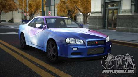 Nissan Skyline R34 Gaselly S6 para GTA 4