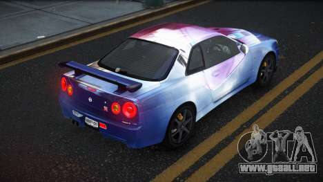 Nissan Skyline R34 Gaselly S6 para GTA 4