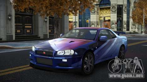 Nissan Skyline R34 Gaselly S6 para GTA 4