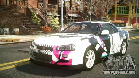 Nissan Skyline R34 Nehgan S10 para GTA 4