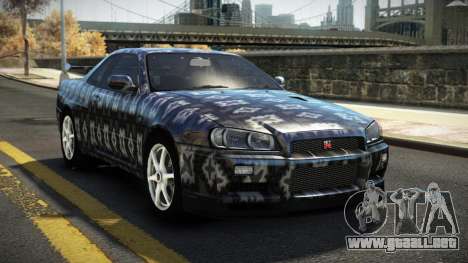 Nissan Skyline R34 Nehgan S6 para GTA 4