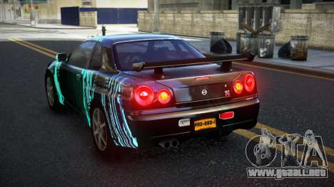 Nissan Skyline R34 Calosca S1 para GTA 4