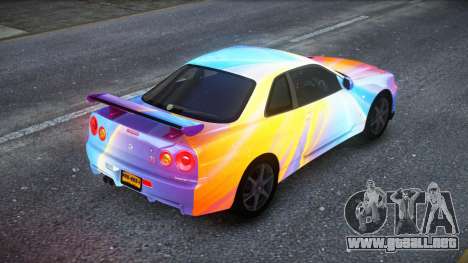 Nissan Skyline R34 Owyna S8 para GTA 4