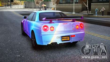 Nissan Skyline R34 Owyna S8 para GTA 4