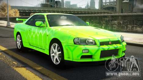 Nissan Skyline R34 Nehgan S8 para GTA 4
