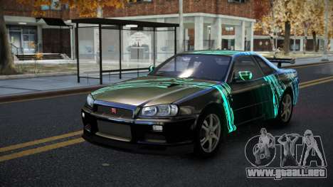 Nissan Skyline R34 Calosca S1 para GTA 4