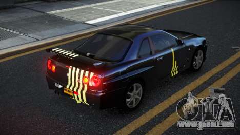 Nissan Skyline R34 Calosca S2 para GTA 4